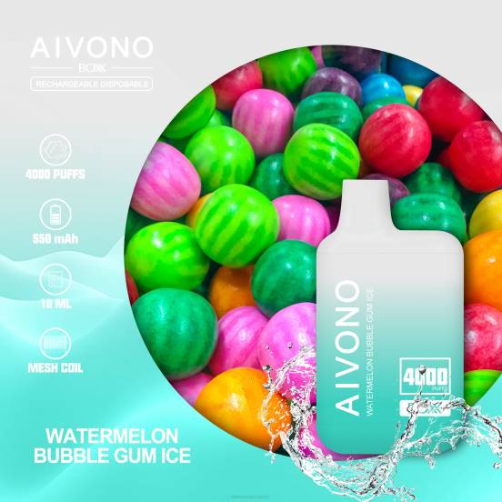 スイカバブルガムアイス Aivono AIM BOXX 4000 0822227 | Aivono Vape Review